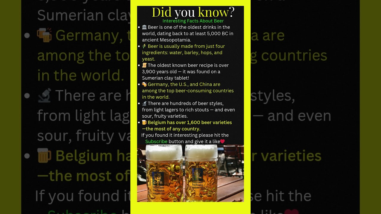 Fun Beer Facts You Probably Didn’t Know! 🍺😲 