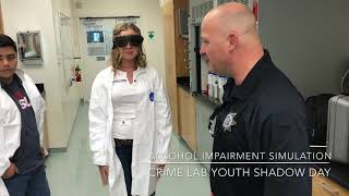 Crime Lab Youth Shadow Day - Experimenting with the Alcohol Impairment Simulation Goggles