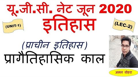 Pre History प्रागैतिहासिक काल Lec 2 unit 1 History ugc net june 2020