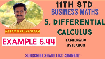 11th Std BM Ex 5.8 Example 5.44 If x= a∅, y = a/∅ then prove dy/dx + y/x= 0