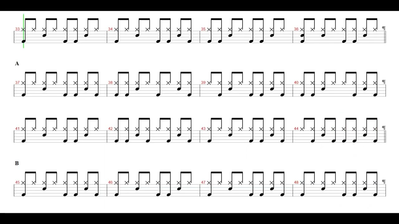 Bee Gees-Massachusetts | Drum Score, Drum Sheet Music