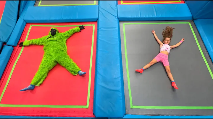 Ruby and Bonnie play safely at the Trampoline Park...