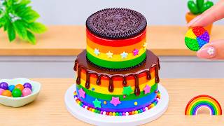 Mini Rainbow Cake Recipe With Chocolate How To Make Colorful Oreo Candy Cake