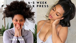 Maintain SILK PRESS 4-5 WEEKS Over a Month Type 4 hair 4b 4c Straight Natural Hair Tips | J MAYO