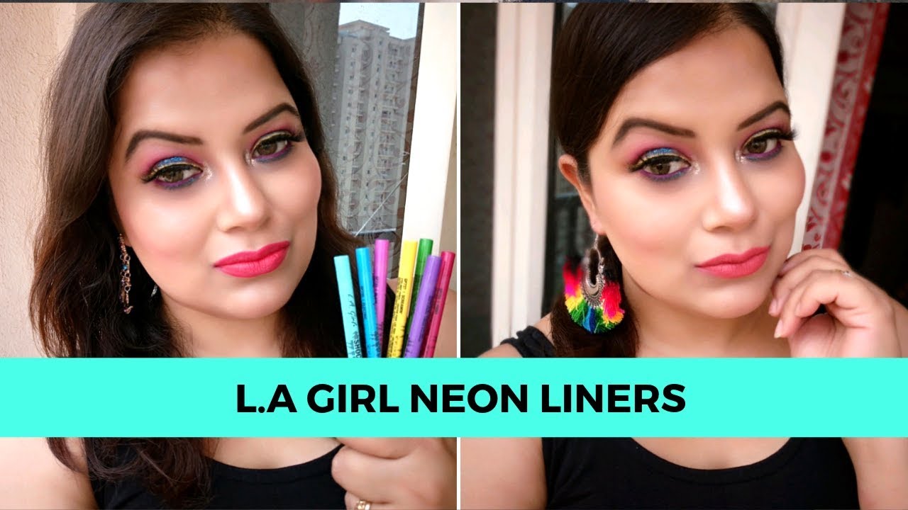 L.A GIRL SHOCKWAVE NEON LINERS II SWATCHES II REVIEW - YouTube