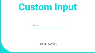How to customise Input using HTML and CSS