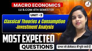 Macro Economics I Most Important Questions I Unit-2 I Lu B.Com 4th Semester Exam I MCQs I LU 2026