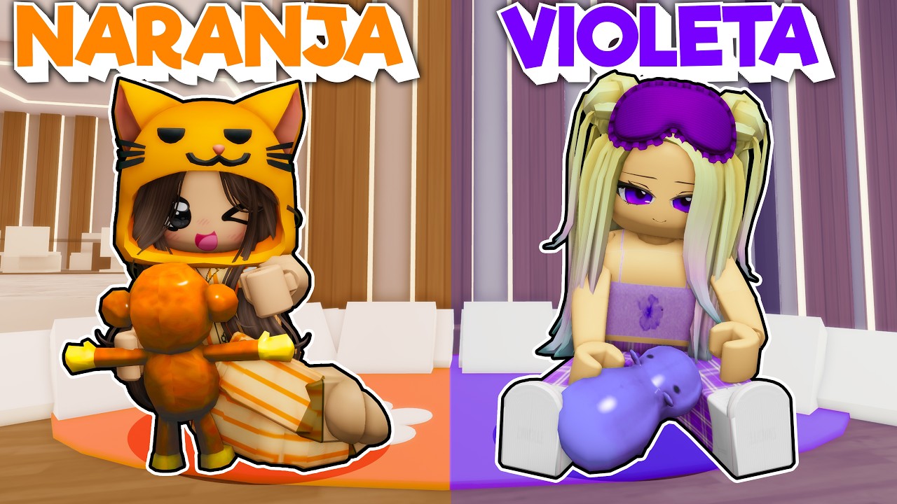 Hicimos una PIJAMADA de COLORES en Brookhaven Roblox con Mandarina