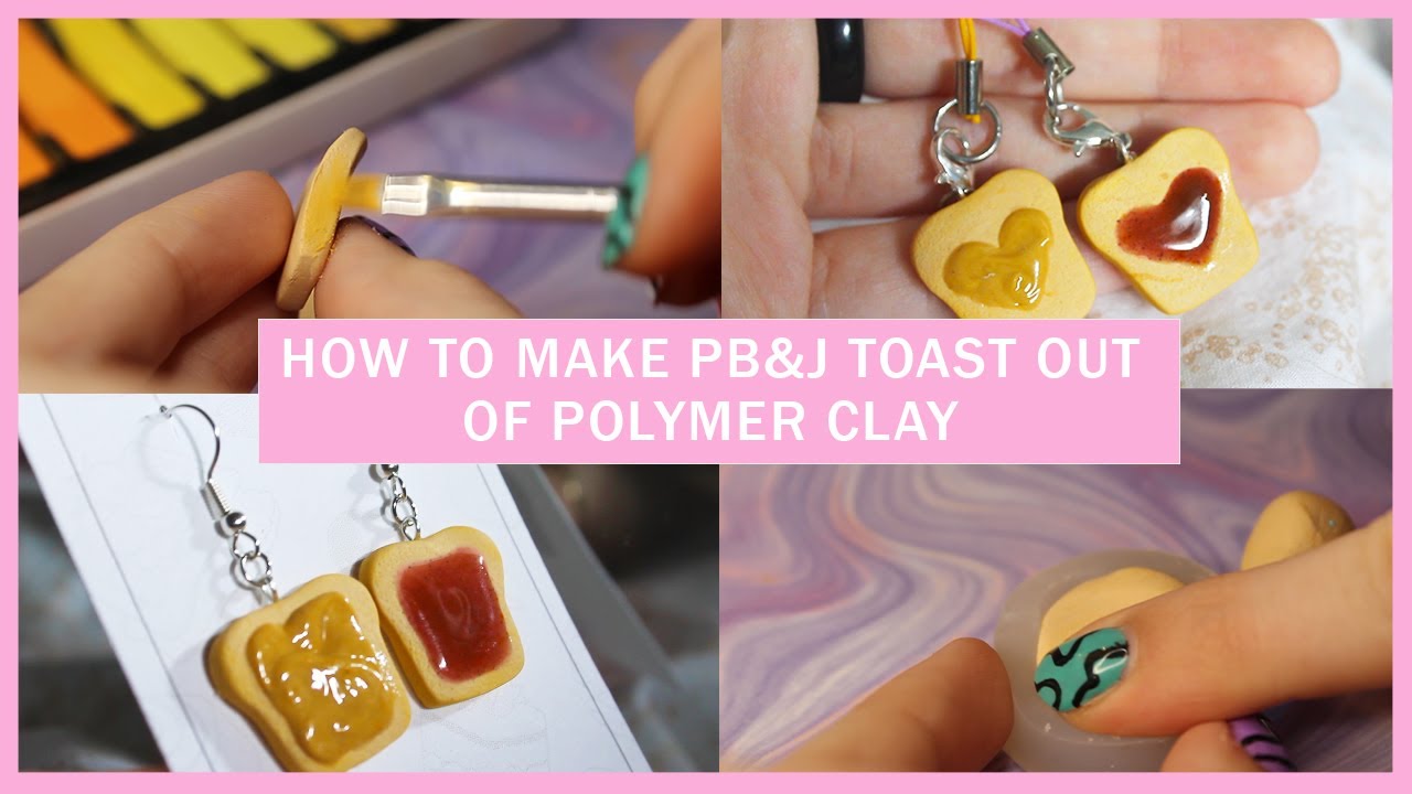 POLYMER CLAY TUTORIAL // how to make pb&j toast out of polymer clay