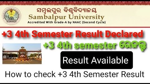 Sambalpur University +3 4th Semester Result 2020 Declared,+3 4th semester result
