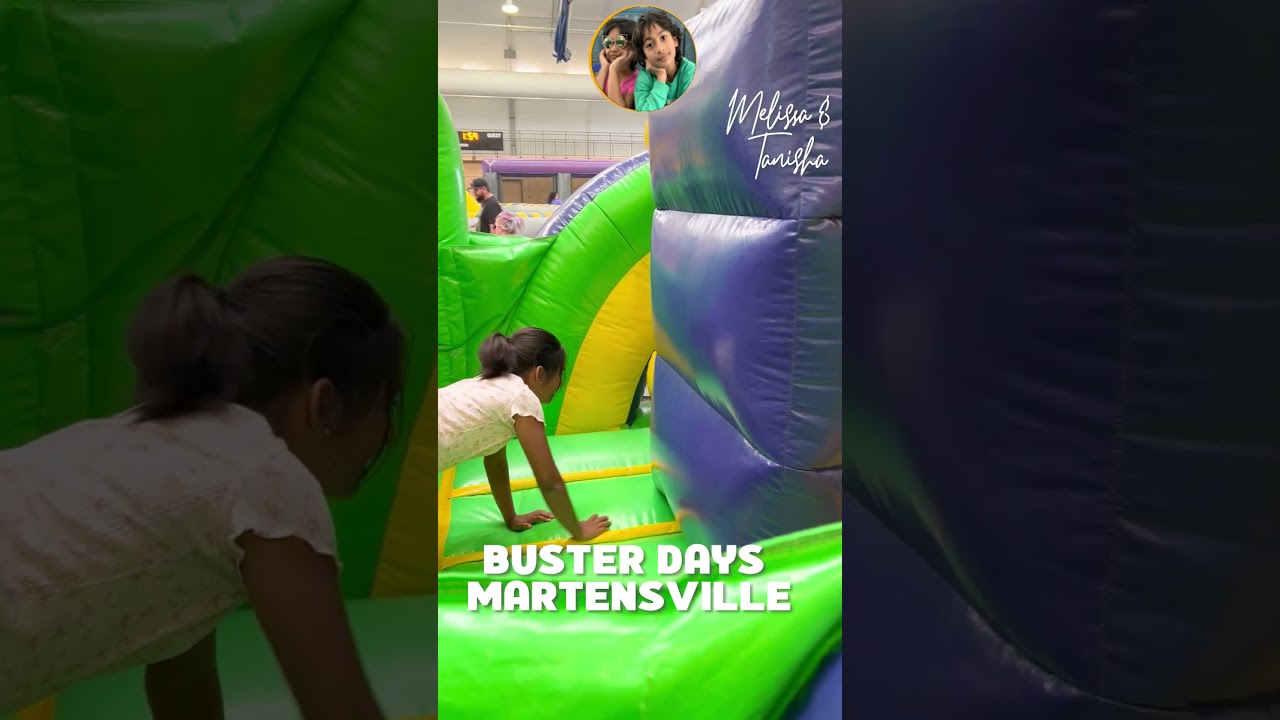 Kids Race Wildly in Bouncy Castle # festival