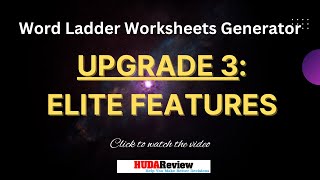 Word Ladder Worksheets Generator Upgrade 3: ELITE Features