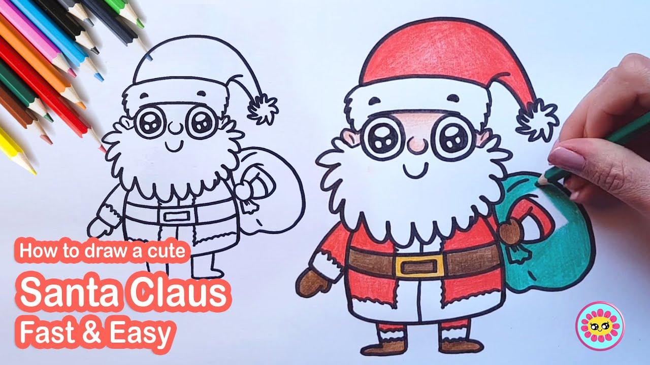 How to draw a cute Santa Claus. Fast & Easy - YouTube