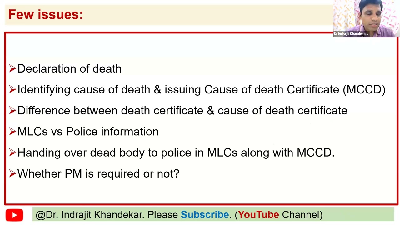 problems related to issuing medical certificate for cause of death