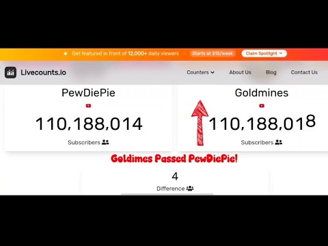 Goldimes PASSED PewDiePie!/MOMENT!
