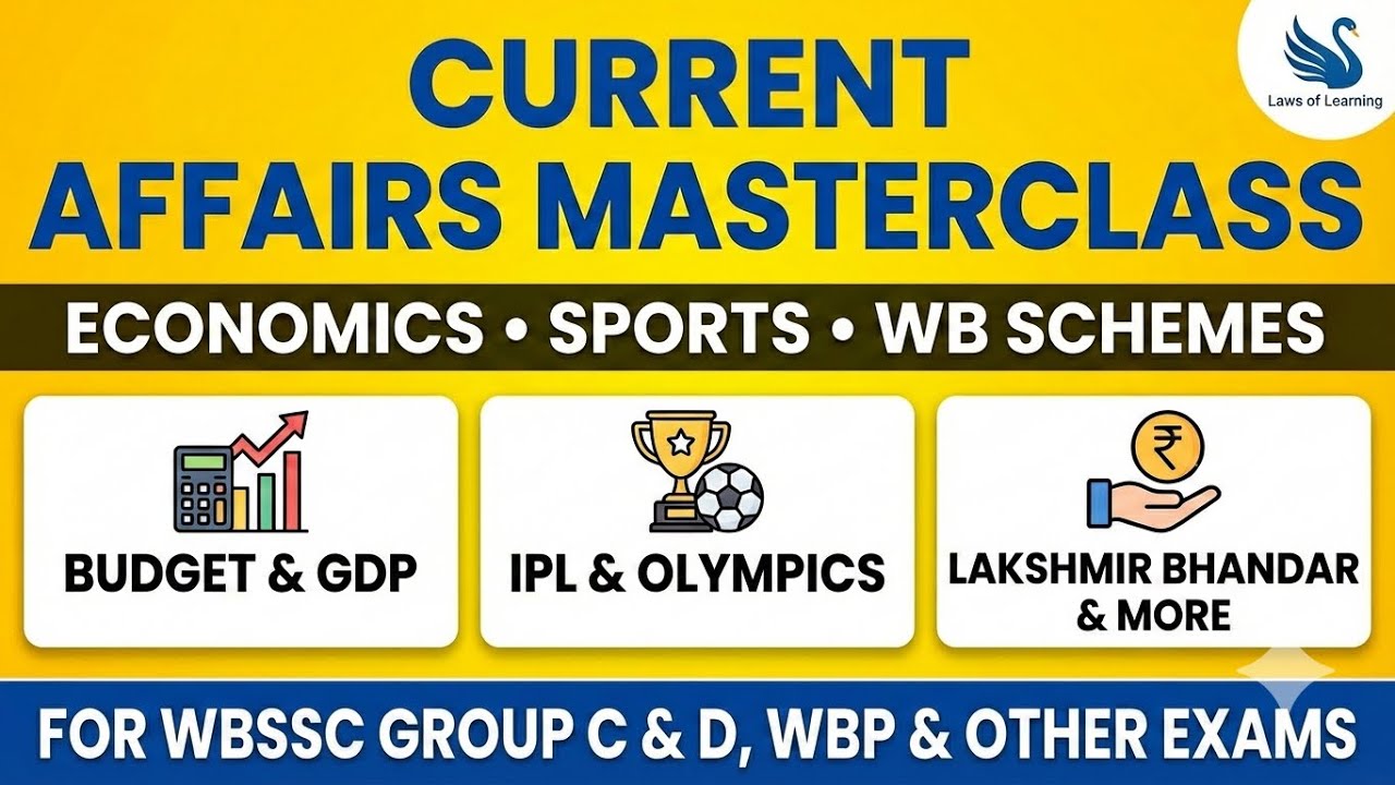 2025 Current Affairs Masterclass | Economics, Sports & WB Schemes | WBSSC Group C & D Special