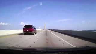 Driving Across Sunshine Skyway Bridge In St. Petersburg, Florida With 2300P Resolution