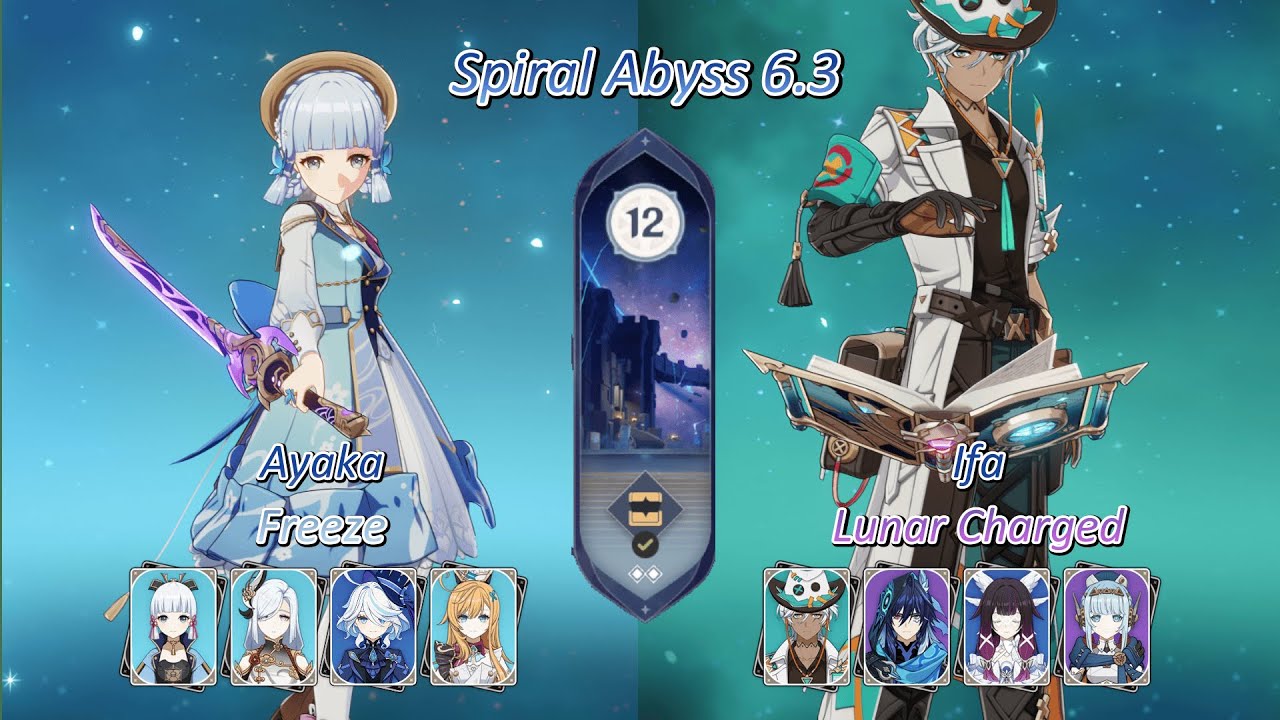 C0 Ayaka Freeze & C6 Ifa Lunar Charged | Genshin Impact 6.3 Abyss | Floor 12 (9 stars)