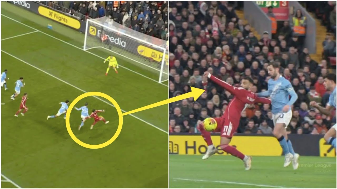 😳 NO PENALTY GIVEN TO LIVERPOOL for Bernardo Silva foul on Mo salah ? | Liverpool vs Man city 