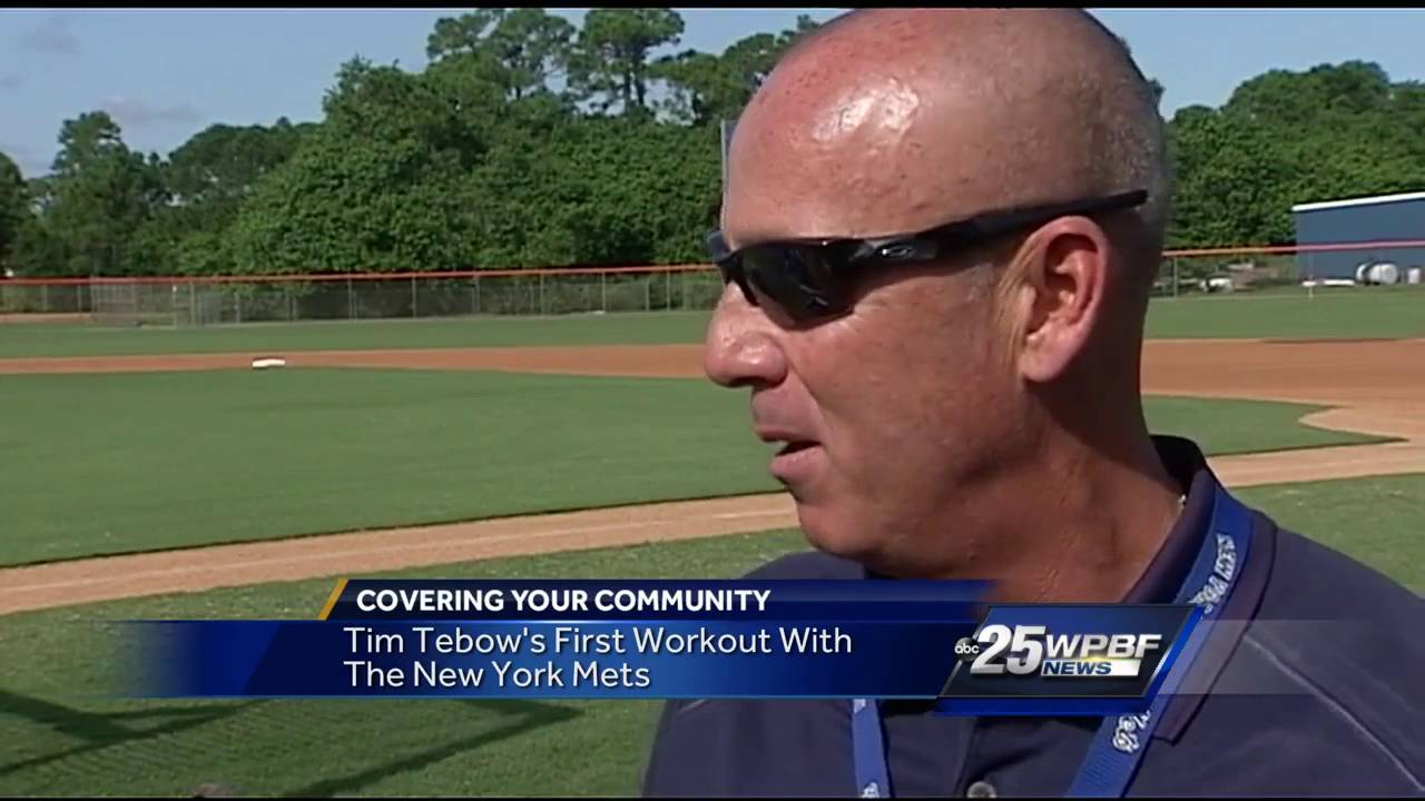 Tim Tebow's first workout with the New York Mets