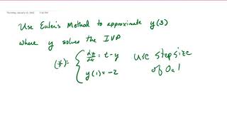 Euler's Method with Excel