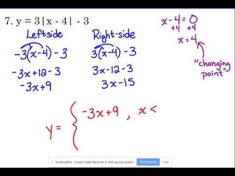 Day 5 Lesson~Absolute Value Functions as Piecewise Functions - YouTube