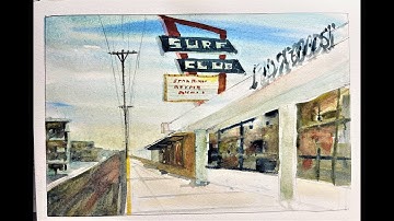 NJ Shore Street Scene in Watercolor using the Glazing Technique - with Chris Petri