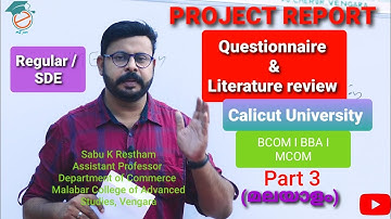 Project Report/Calicut University/ BCOM/ BBA/ Regular /SDE/ Introduction / Part 3