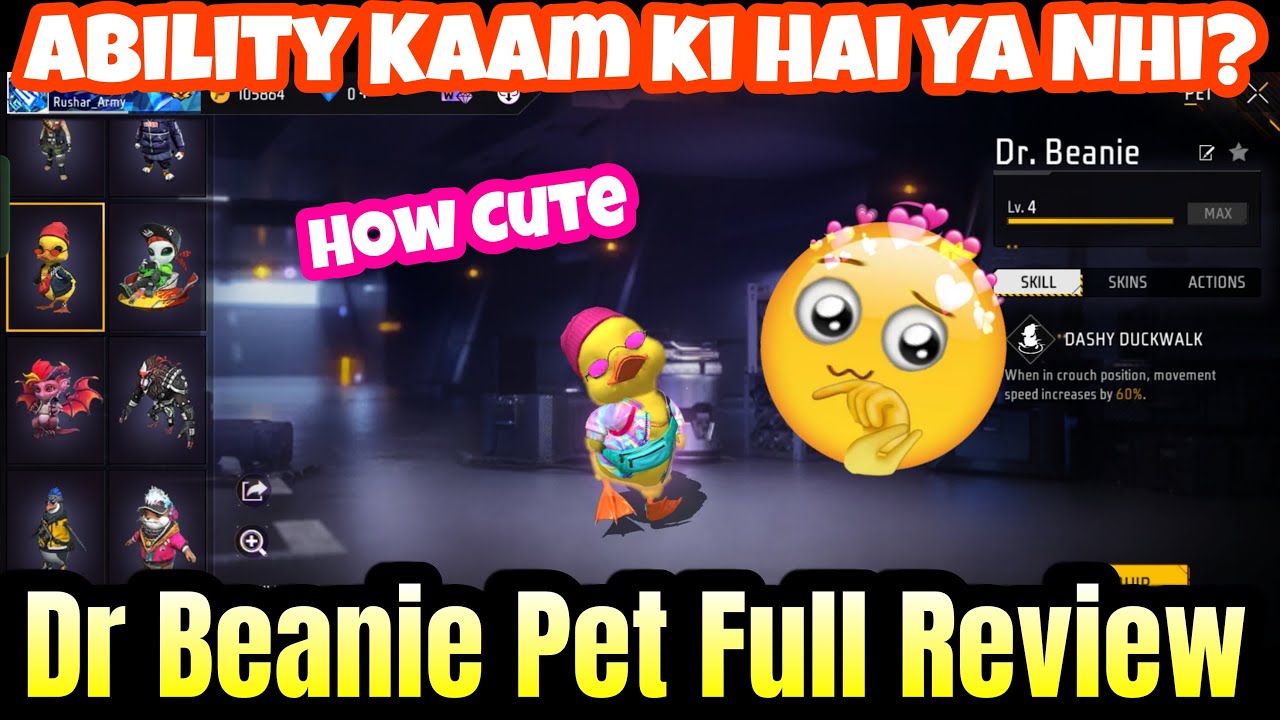 Dr Beanie Pet Ability Kam ki hai?🤔 | Dr Beanie Pet In Free Fire | Free Fire Dr Beanie Pet Ability