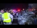 Woman Trapped after Crashing into Moving BigRig / Bellflower   RAW FOOTAGE