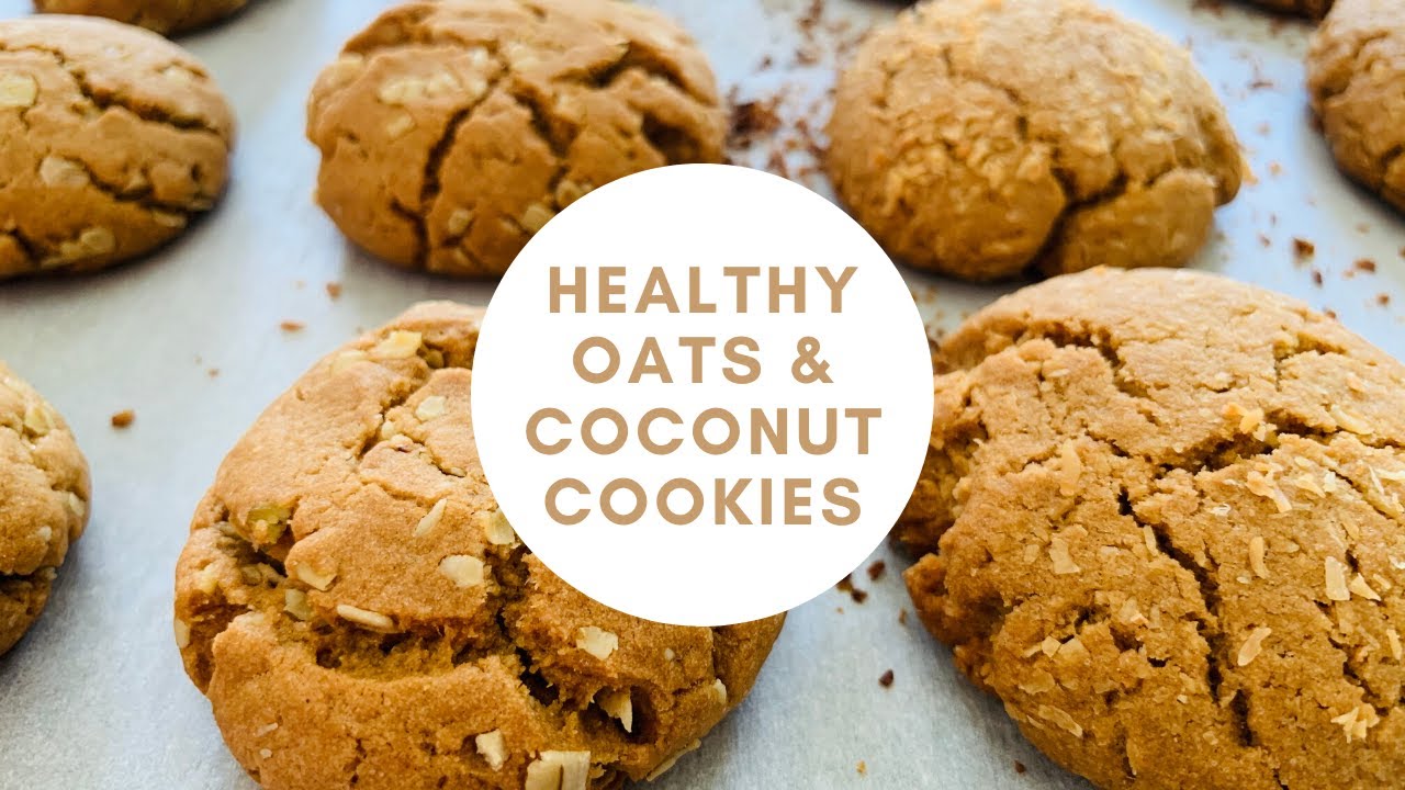 Healthy Eggless Whole Wheat Oats & Coconut Cookies गेहूं के आटे की