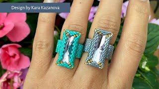 Sansa Cocktail ring tutorial | Odd Count Peyote Stitch | Beaded Ring