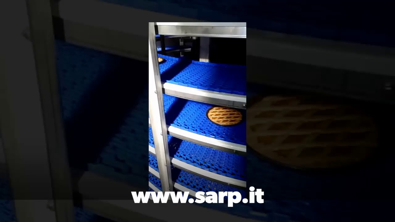 Cooling spiral system for bakery products   cakes