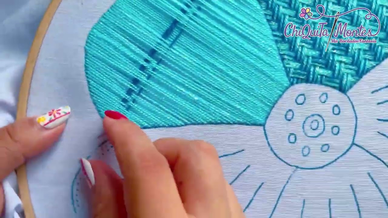 Bordado Fantasía de Pétalo con Petatillo 2 / Bordado Fácil para diferentes figuras.