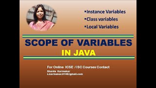 SCOPE OF VARIABLES IN JAVA #ICSE #ShardaKarmakar #E-SHIKSHA