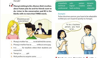 Luyện Nghe TIếng Anh Lớp 9 unit 12, Skills 2, Vocabulary, 2 Phong is talking to Mrs Warner