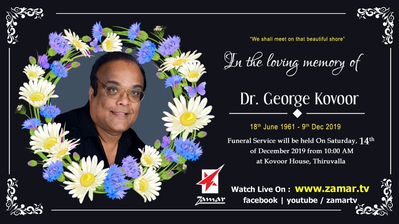 Dr George Kovoor Funeral Service