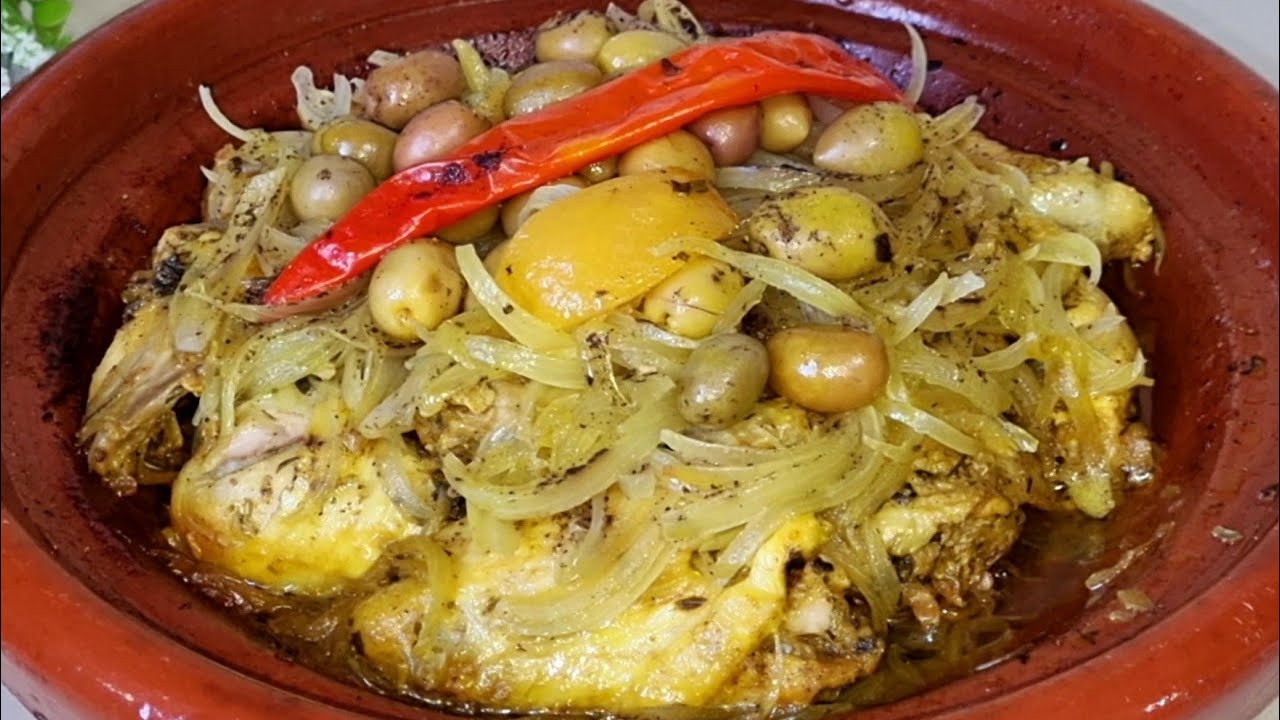 طاجين الدجاج البلدي بالبصلة و الزيتون بدون قطرة ماء!! تيجي معلك و لذيذ و تيطيب في أسرع وقت👌