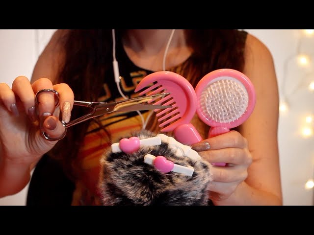 ASMR 💇‍♀️ Brushing, Cutting, Styling Your Hair! 💇‍♀️ (Relaxing Mic Sounds, no talking)