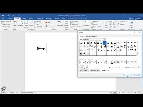 How to type key symbol in Word