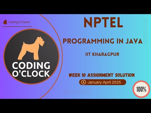 NPTEL Programming In Java Week 10 Assignment Solution January - April 2025 IIT Kharagpur