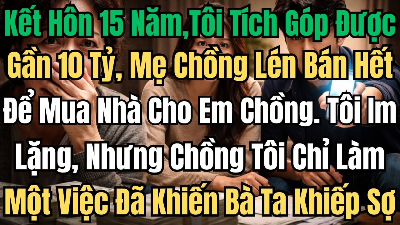 Kết Hôn 15 Năm, Vợ Chồng Tôi Tích Góp Được Gần 10 Tỷ, Mẹ Chồng Lén Bán Sạch Để Mua Nhà Cho Em Chồng