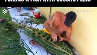 | 9GAG | Making a fish with coconut leaf