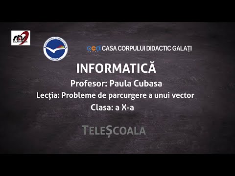 Informatica - Clasa 10 - &rsquo;&rsquo;Probleme de parcurgere a unui vector&rsquo;&rsquo;