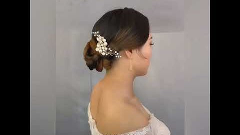 Hướng dẫn tạo kiểu tóc cô dâu búi thấp phong cách cổ điển. Hạnh Phạm Hairstylist.