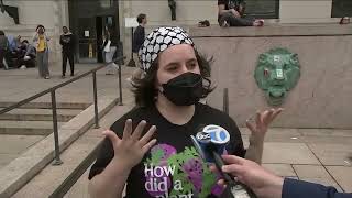 Pro-Palestinian protesters lend support to Columbia University students staging sit-in