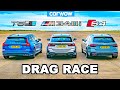 BMW M340i v Audi S4 v Volvo V60 T8 - DRAG RACE
