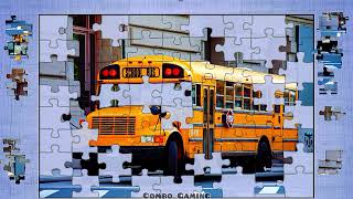 puzzle #5288 gameplay || HD yellow school bus creative mind jigsaw puzzle game video  screenshot 4