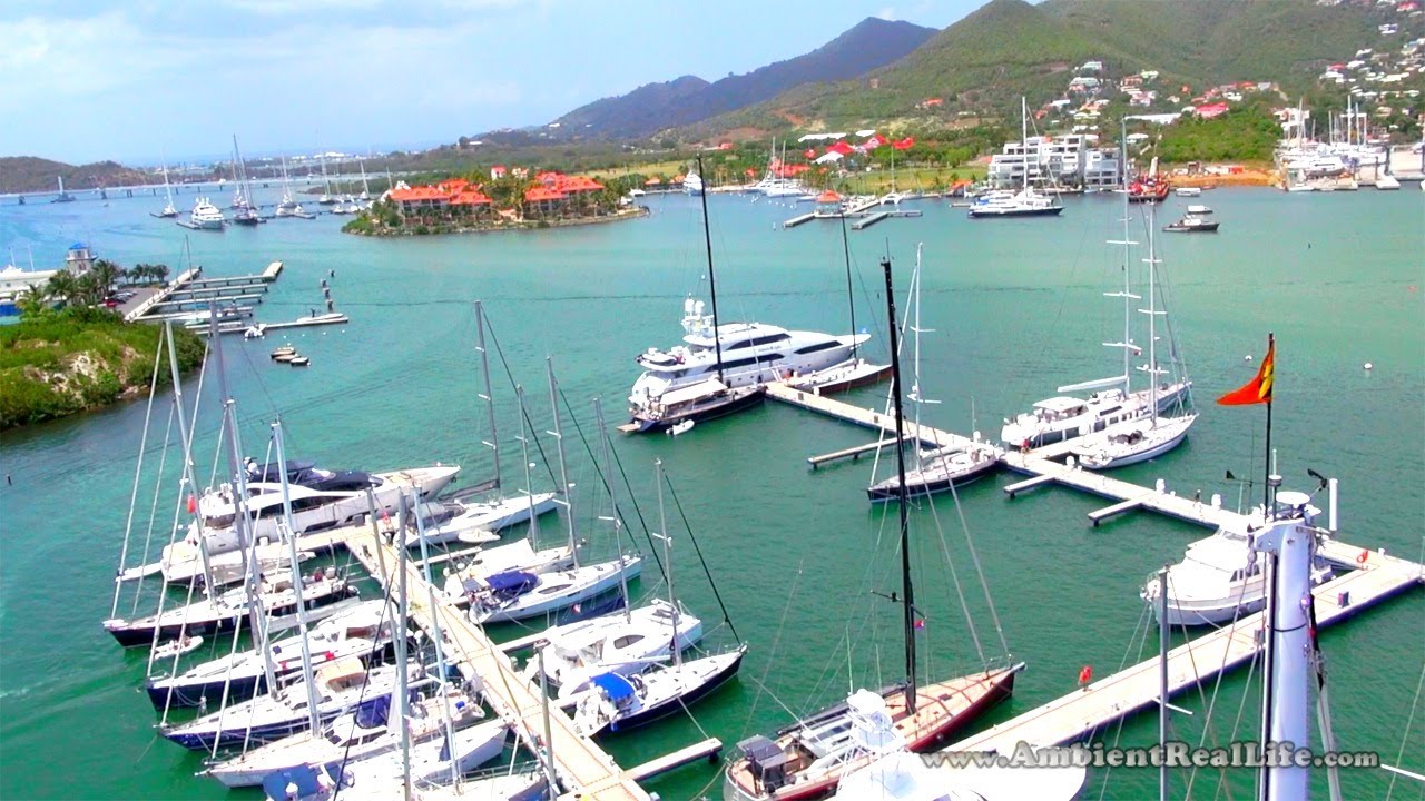 St Maarten, SXM – MikroKopter Drone Footage from above Simpson Bay Yacht Club, St Martin, CARIBBEAN!