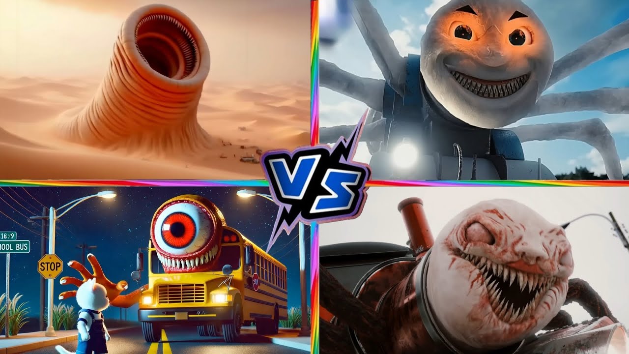 Erosion Worm Vs Cursed Thomas Vs School Bus Vs Choo choo Charles | Tiles Hop Master EXE | Tiles Hop!